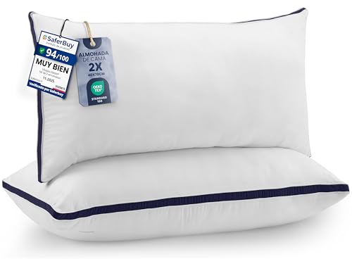 Utopia Bedding Almohadas (2 Unidades), 40 x 70 cm Tela de Microfibra con Relleno de poli&eacute;ster 3D,...