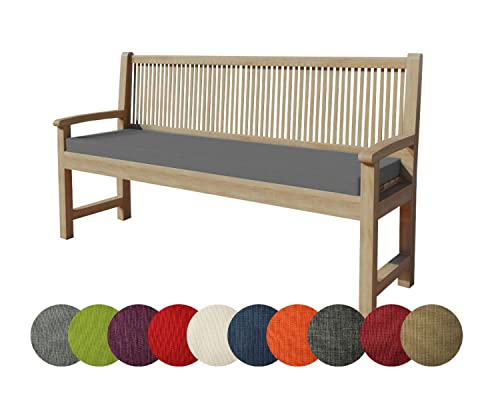 Chilly Pilley Coj&iacute;n para Banco de Jard&iacute;n con Cremallera y Trabillas (100 x 50 x 5 cm, Gris)