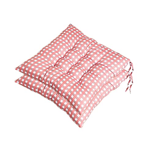Cojines para Silla con Correas de Sujeci&oacute;n, Estampado Cuadros Pack 2 Coj&iacute;n Decorativo de Asiento...