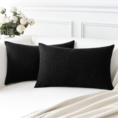 Artscope Juego de 2 Fundas de Cojines Decorativas Cuadradas de Lino 30 x 50 cm para Decoraci&oacute;n del...