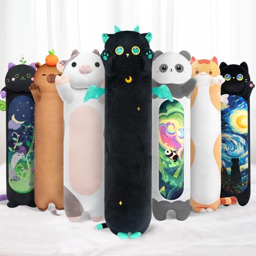 Mewaii - Coj&iacute;n de Peluche para Animales (50 cm, Gato Negro)