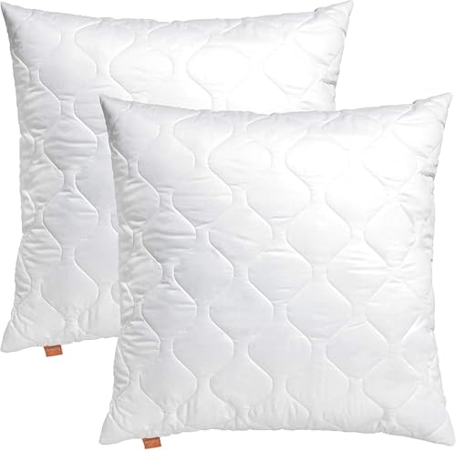 sleepling 196526 Conjunto de 2 Almohadas Cojines de Microfibra 20 x 20 cm, Blanco