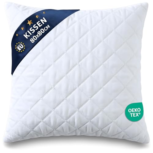 Amazinggirl Relleno cojin 80x80 cm - Almohada para Dormir de Cama y Sofa o Cojines Acolchada de...