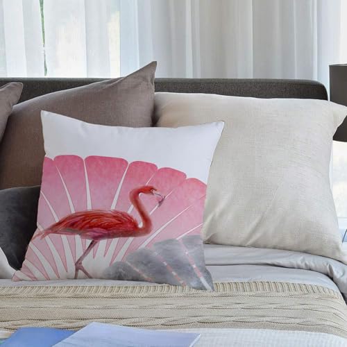KHWEJ Fundas Cojines 40x40 cm,Estilo Flamenco de Baja Poli. Flamenco nal.,Fundas de Almohada con...