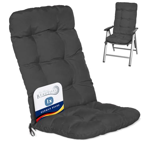 Beautissu Cojines sillas Jardin Flair HL - Cojines Exterior Asiento con Respaldo Alto - 120x50x8 cm...
