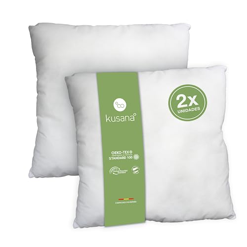 Kusana - Relleno de Cojines Pack 2/4, Fibra Hueca Siliconada de Alta Recuperación, Antialérgico,...
