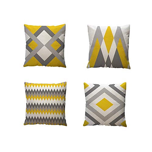 Fossrn 4PC/Conjunto Fundas Cojines 45x45 Geom&eacute;tricas Modernos Funda de Cojines para Sofa Jardin...