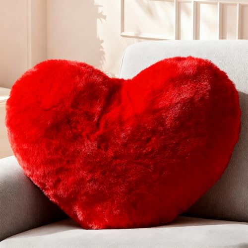 FARYODI Cojin Corazon 46 * 36cm, Coj&iacute;n de Peluche en Forma de Coraz&oacute;n, Regalo Rom&aacute;ntico para...