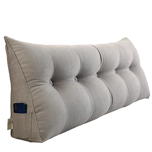 RAKTOV Cojín de respaldo triangular para cabecera, almohada doble grande de lectura para sofá...
