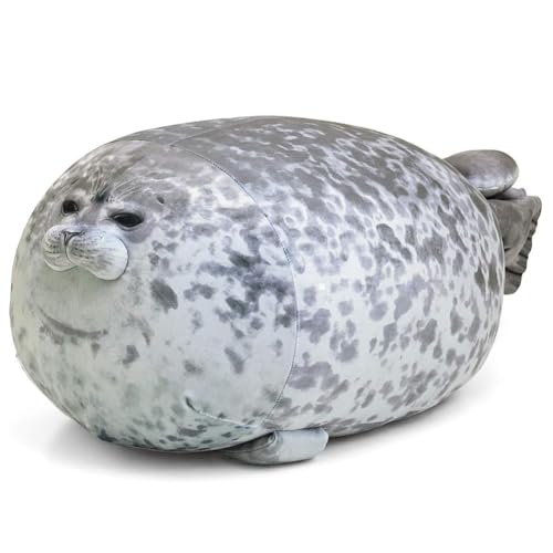 SiSfeL Foca de Peluche de Juguete,30cm Cute Blob Seal Pillow,Almohada de Felpa de Focas Gris,Mu&ntilde;eco...
