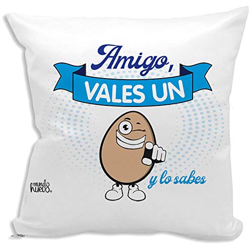 mundohuevo Cojin Decorativo, Original y Personalizado para Regalo, con Expresiones y Frases...