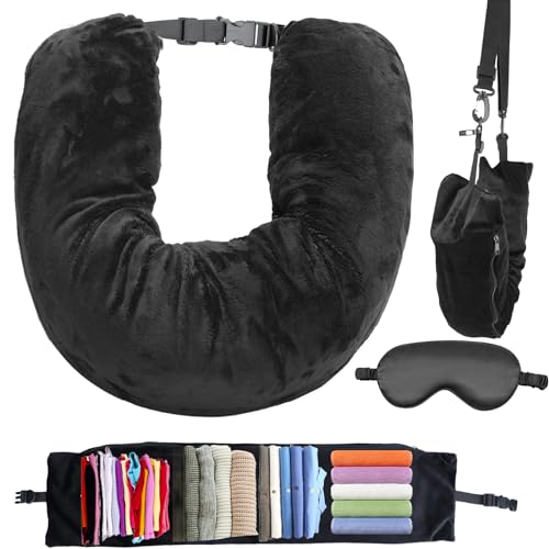 JOLIGAEA Almohada de Cuello Rellenable para Viajes, Cojin Viaje Cuello, Almohada de Cuello Rellena...