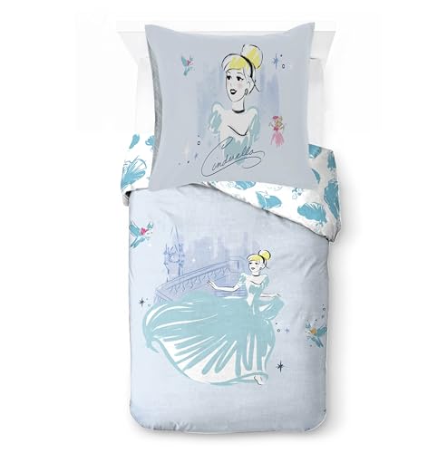 Jay Franco Princesa &ndash; Cenicienta &ndash; Vestido &laquo; True Blue &raquo; &ndash; Elegante Juego de Funda n&oacute;rdica...