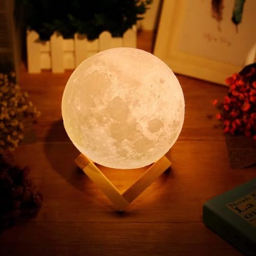 Uten L&aacute;mpara de Luna en 3D LED Luz Nocturna 15 cm para Dormitorio Sal&oacute;n Caf&eacute; Bar de Di&aacute;metro...