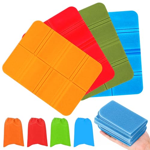 CoKeeSun Cojines de Asiento Plegables para Exteriores 4PCS, Coj&iacute;n Plegable al Aire Libre con 4...