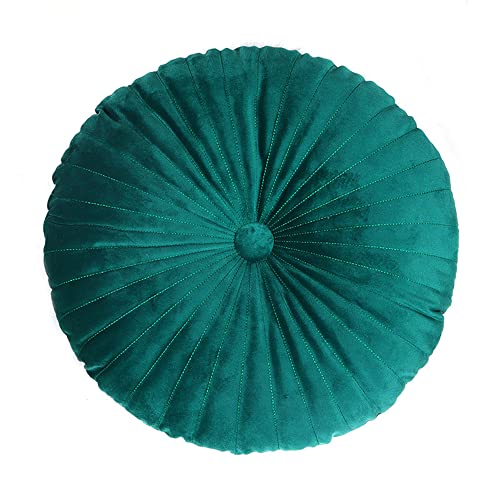 LANFIRE Coj&iacute;n Redondo de Calabaza - Decorativo para Piso, Silla, Sof&aacute; y Cama (35CM, Verde)