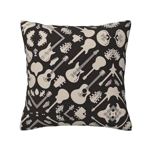 Fundas de coj&iacute;n con estampado de guitarra, decoraci&oacute;n pr&aacute;ctica, fundas de coj&iacute;n para el hogar,...