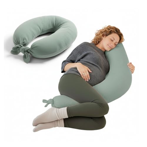 Jan&eacute; Coj&iacute;n de Lactancia XXL y Embarazo, Almohada para Dormir y Descanso, Funda 100% Algod&oacute;n...