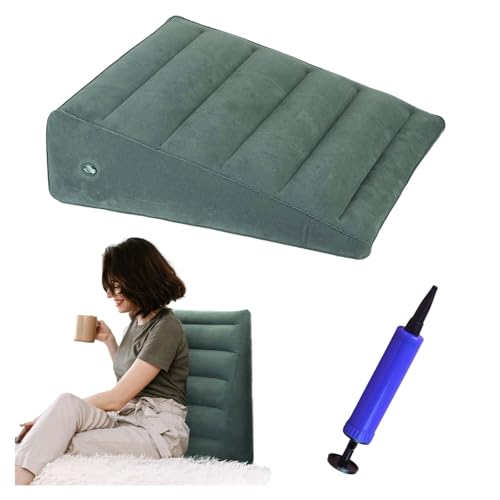 ZHYUAN Almohada Triangular Inflable Flocada, Port&aacute;til, de Cu&ntilde;a, Ligera y F&aacute;cil de Transportar -...
