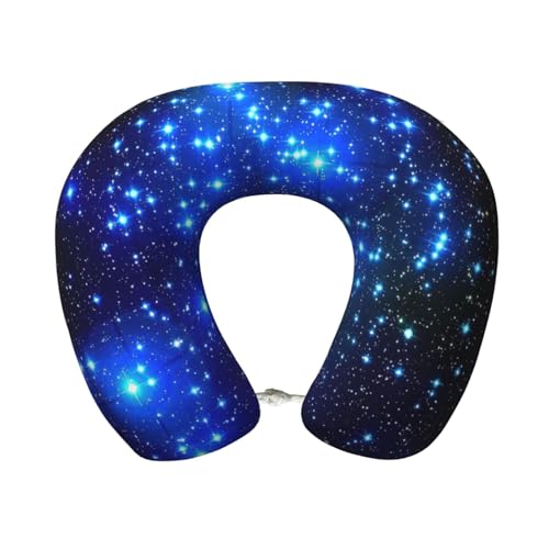 ZHAOLQ Almohada de viaje cómoda con estampado de estrellas de galaxia, cojín portátil de...