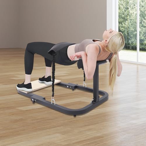 Hip Thrust - Banco de pesas plegable para entrenamiento de gl&uacute;teos de alta resistencia con 2...