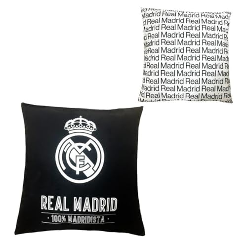 Real Madrid Cojines Oficiales en 40x40 cm y 100% poli&eacute;ster: dise&ntilde;o Doble, Calidad y Estilo &uacute;nico....