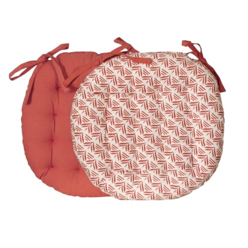 Actout Ciel - Coj&iacute;n para Silla Redonda, Bicolor D. 40 cm, Terracota Impresa/Lisa