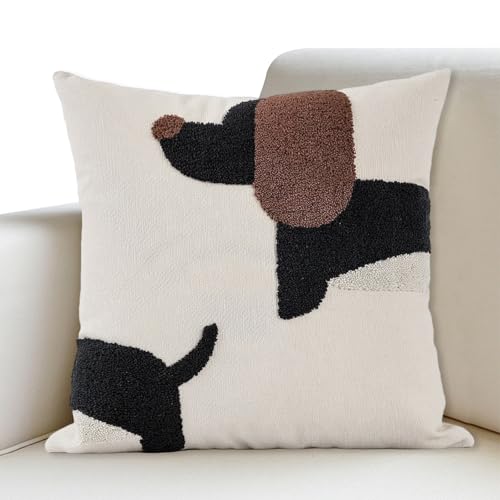 Funda de Cojín con Estampado de Perro Salchicha, 45 cm x 45 cm Funda de Cojín Decorativa,...