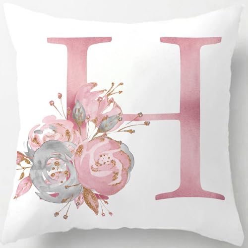 Tillskuch Fundas de coj&iacute;n rosas con letras cuadradas para sof&aacute;, dormitorio, silla, decoraci&oacute;n del...
