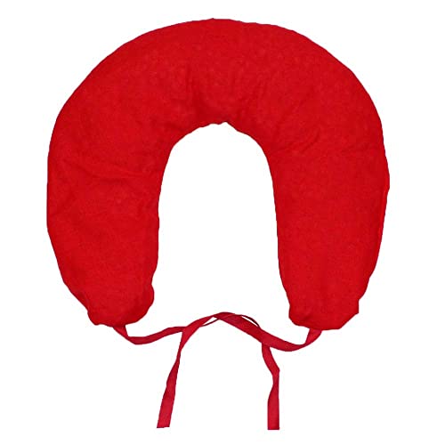 Coj&iacute;n Medialuna Para Cuello de Huesos de Cereza Para Tratamientos T&eacute;rmicos/Rojo Liso (37x33 cm)