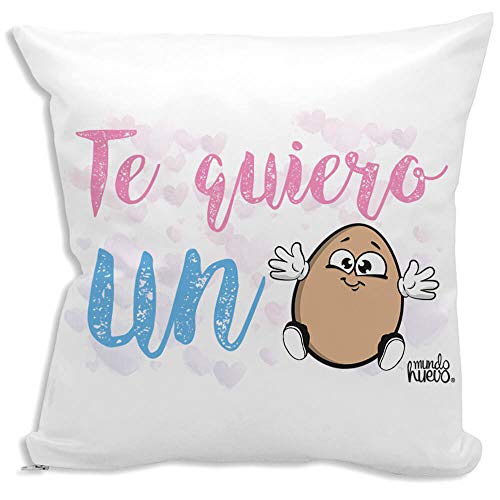 mundohuevo Cojin Decorativo, Original y Personalizado para Regalo, con Expresiones y Frases...