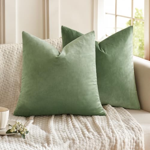 MIULEE Funda Cojines de Terciopelo para Sofa Suave Fundas de Almohada de Cama Silla Color Solido...