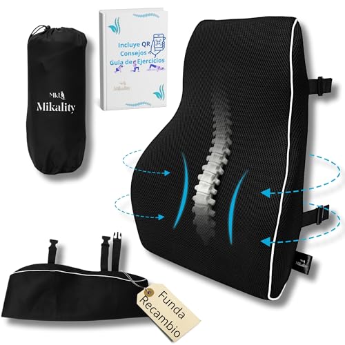 MIKALITY Respaldo Lumbar Silla Oficina, Cojin Lumbar, Asiento Coche, Alivio Espalda Silla de Ruedas,...