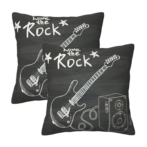 Pidgazdfgv Love Rock - Funda de coj&iacute;n cuadrada para sof&aacute;, dormitorio, decoraci&oacute;n de verano