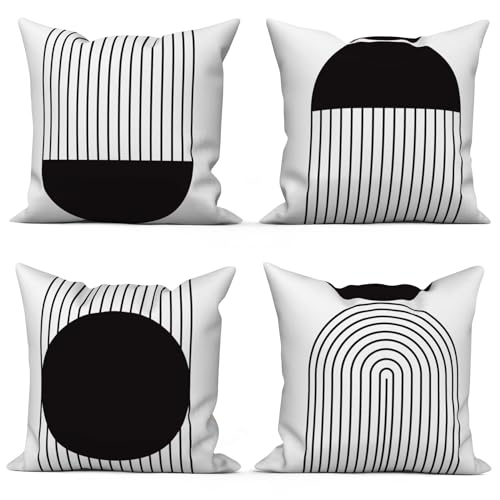 ASDCXZ Fundas de Cojines Boho 40x40 cm Juego de 4, Fundas de Cojines para sof&aacute; Abstractas Modernas...