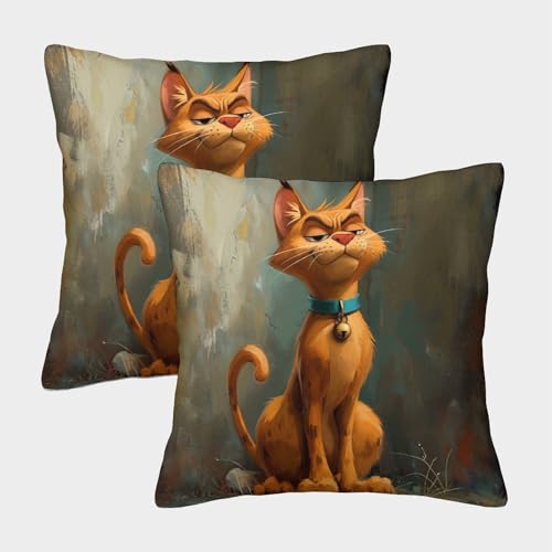 GAOYUCHUN Scooby Doo Cat Fundas Cojines Decorativa 2 Piezas Funda De Almohada Funda De Cojín 3D con...