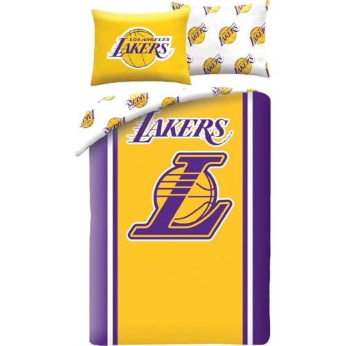 Halantex Baloncesto Los Angeles La Lakers Basket &ndash; Juego de cama funda n&oacute;rdica de 140 x 200 cm...