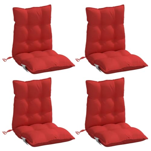 vidaXL Cojines para Silla con Respaldo bajo 4 uds Tela Oxford Rojo
