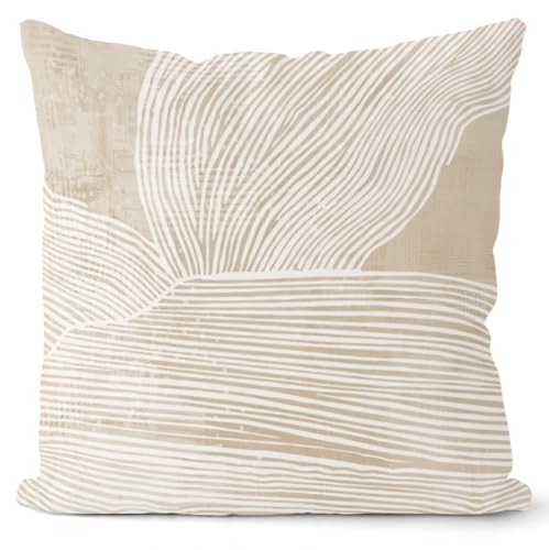 xpkvdsq Fundas Cojines 70x70cm Rayas Marrones Lino Tejido,Fundas de coj&iacute;n Decorativas Suaves y...