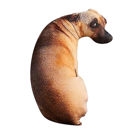 SMELEYOU Almohada en Forma de Perro 19.7 Pulgadas Realista 3D Perro Almohada para Perros Lindo...