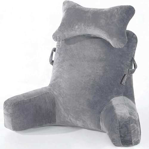 SLIGUY Almohada de Lectura, Almohada para Reposo en la Cama con Cuello Desmontable y Brazos para...