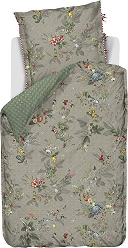 Pip Studio Coj&iacute;n cil&iacute;ndrico con dise&ntilde;o de hojas, color caqui &ndash; 22 x 70 cm