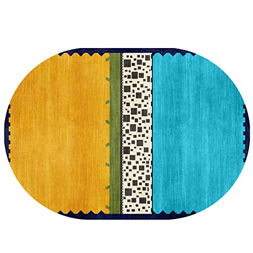 Alfombras Oval Interior Pelo Corto Lavable Antideslizante decoraci&oacute;n del hogar sal&oacute;n Dormitorio...