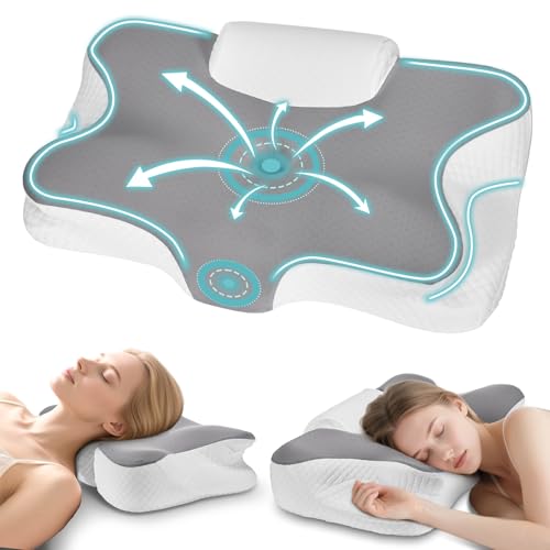 Levesolls Almohada Cervicales y Cuello 2 en 1 con Tracci&oacute;n Cervical Almohada Ergon&oacute;mico Espuma de...