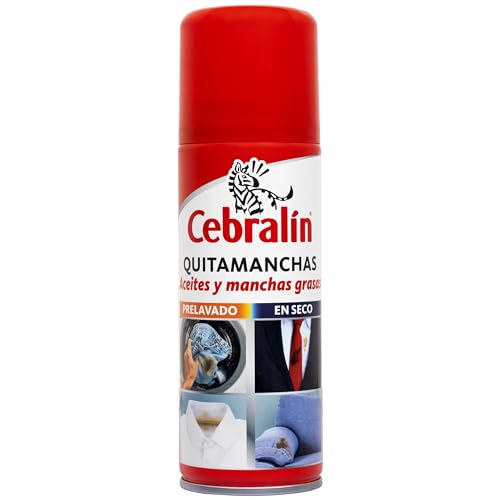 Cebralin - Quitamanchas en Spray, Elimina Manchas de Aceite y Grasas en Textiles, Uso en Seco y...