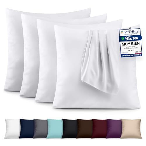 Utopia Bedding &ndash; Juego de 4 Fundas de Almohada &ndash; 45 x 45 cm &ndash; Oeko-Tex &ndash; Microfibra...