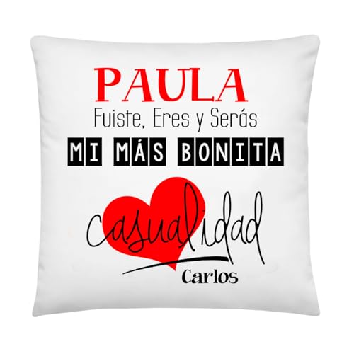 Kembilove&reg; Coj&iacute;n con Nombre Personalizado &ndash; Regalo Original con Frase emotiva &ndash; Ideal para San...