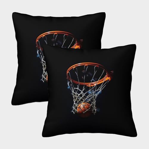 MEFESE Baloncesto Fundas Cojines Antialérgicas 2 Piezas Baloncesto Sports Funda De Almohada Diseño...