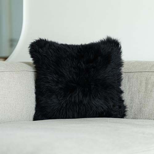 Nordic Sheep Funda de coj&iacute;n de pelo largo de piel de cordero, 40 x 40 cm, pelo suave para sillas,...