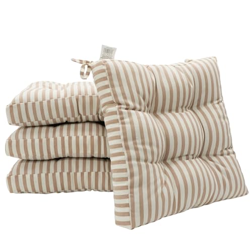 Viste tu hogar Pack 4 Cojines para Silla, 40x40x5 CM, Efecto Tridimensional, Relleno de 100%...